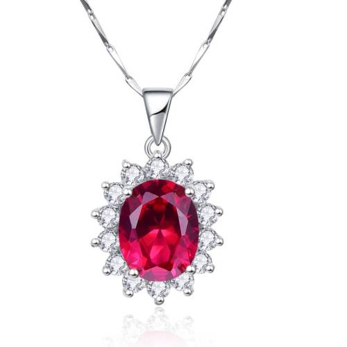 Red Ruby Sun Flower 925 Sterling Earrings Silver Necklace Women Bijoux 2016 New Trendy Jewelry Ring Bridal Fine Jewelry Sets