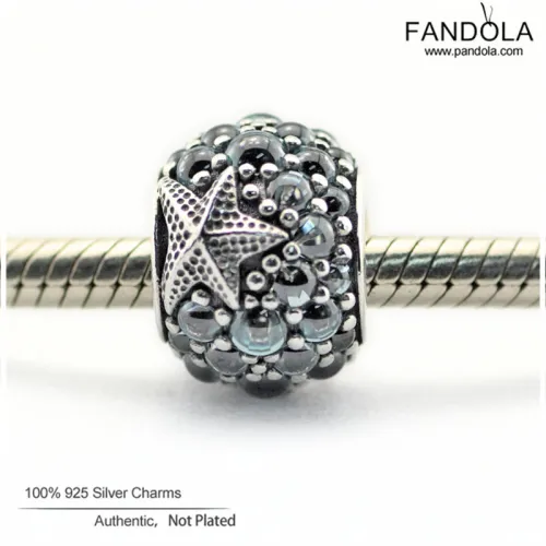 Fits Pandora Bracelets Original 925 Sterling Silver Oceanic Starfish Charm Beads for Jewelry Making DIY Fine FL396