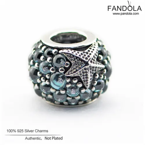 Fits Pandora Bracelets Original 925 Sterling Silver Oceanic Starfish Charm Beads for Jewelry Making DIY Fine FL396