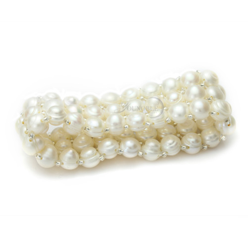 White real freshwater black pearl bracelet women,double natural pearl bracelet jewelry daughter girl best gift birthday white