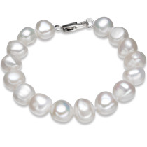 FEIGE Baroque style 10-11mm Natural White Freshwater Pearl Bracelets For Women's Genuine Freshwater Pearl Brand Fine Jewelry