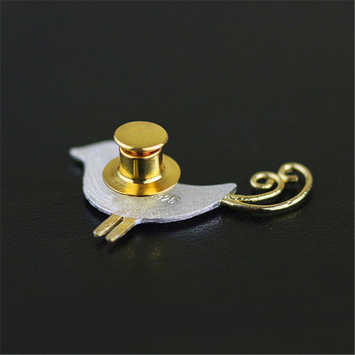 dorable Little Jay Bird Brooches Creative Handmade Jewelry High Quality Real 925 Sterling Silver Fashion Accessories For Women