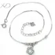 XD 925 sterling silver beaded foot chain with flower and extended chain fine jewelry for women wedding anklets SS026