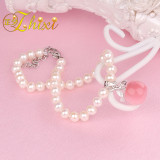 New design Natural Pearl Jewelry 5mm Cultured Freshwater Pearl White Ankle Bracelet for girl NYJL100