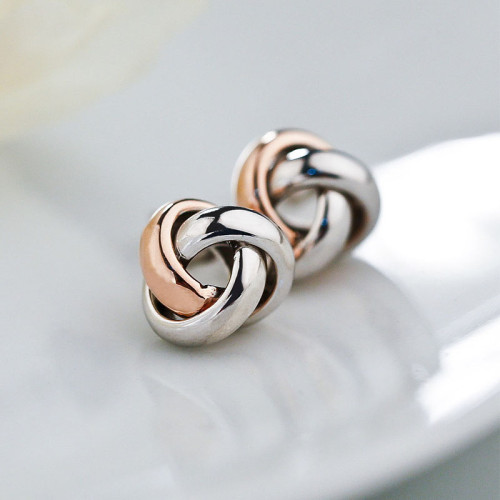 SA SILVERAGE 925 Sterling Silver Jewelry Sets for Women Necklaces Pendants Stud Earrings Fine Jewelry Rose Gold Love Valentine's