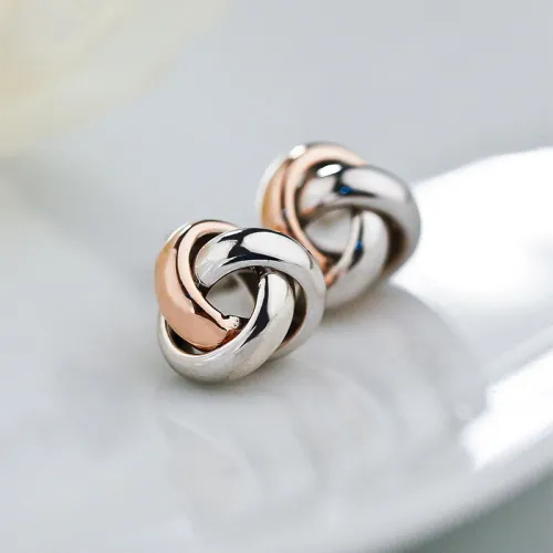 SA SILVERAGE 925 Sterling Silver Jewelry Sets for Women Necklaces Pendants Stud Earrings Fine Jewelry Rose Gold Love Valentine's