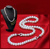 [MeiBaPJ] 925 sterling silver 6 items sets 100% real natural pearl jewelry set for women top quality white color gift box