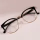 New Style Anti-Radiation Goggles Plain Glass Spectacles Fashion Women Metal+Plastic Semicircle Frame Glasses Colorful Optical