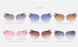 VWKTUUN 2016 New Big Frame Women Sunglasses Fashion Gradient Rimless Sunglasses Mirror Sun glasses For women Gradient Sunglasses