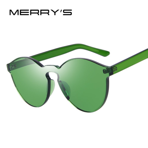 MERRY'S Fashion Women Sunglasses Cat Eye Shades Luxury Brand Designer Sun glasses Integrated Eyewear Candy Color UV400