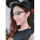 New Style Anti-Radiation Goggles Plain Glass Spectacles Fashion Women Metal+Plastic Semicircle Frame Glasses Colorful Optical