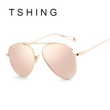 Women Rose Gold Mirror Aviation Sunglasses Brand Designer New Vintage Retro Sun Glasses For Female Lady Driving Fishing UV400