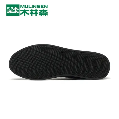 MuLinSen Men's Sports Skateboarding shoes Black/silver gray Leather Wear Non-slip Outdoor Sport Shoes Traning Sneakers 260078