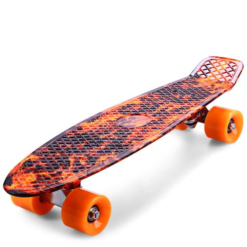Street Printing Flame Pattern Style Skateboard Outdoor Sports Board Complete Retro Cruiser Long board Load Retro