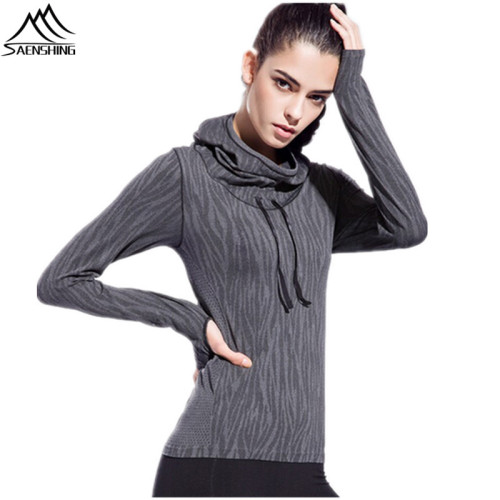 hot sale Women Spring autumn warm wear 2016 Long Sleeve solid Outdoor Sport 5 colors Slim sport solid clothes for female High-Q