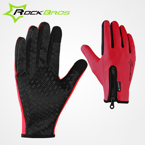 RockBros Men Women Winter Windproof Warm Cycling Full Finger Gloves Outdoor Sports MTB Bike Bicycle Skiing Touch Screen Gloves