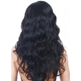 22 Inch #1 Indian Remy Hair Body Wavy Front Lace Wigs PWFU49