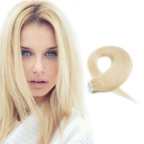 20pcs 50g Straight Tape In Hair Extensions #613 Lightest Blonde