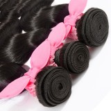 【Platinum 7A】3 Bundles Body Wavy Brazilian Virgin Hair 300g With 4*4 Body Wavy Free Part Lace Closure