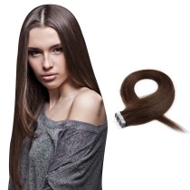 20pcs 50g Straight Tape In Hair Extensions #4 Chocolate Brown