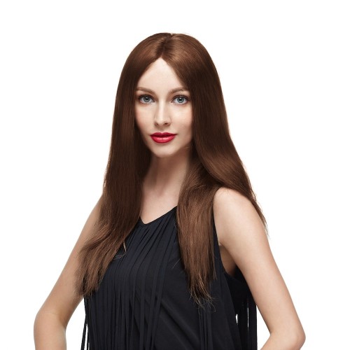 20  #4 Chocolate Brown Indian Remy Straight Full Lace Wig