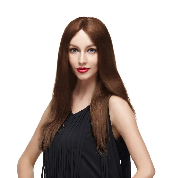20  #4 Chocolate Brown Indian Remy Straight Full Lace Wig