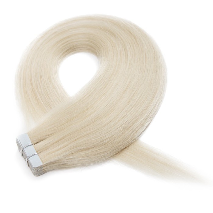 20pcs 50g Straight Tape In Hair Extensions #60 Platium Blonde