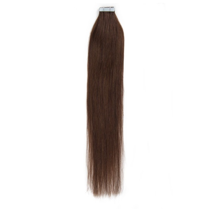20pcs 50g Straight Tape In Hair Extensions #4 Chocolate Brown
