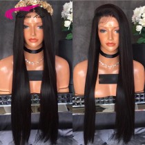 150 Density Brazilian Virgin Human Straight Hair Full Lace Wigs Glueless Human Hair Front Lace Wig For Black Women free shipping