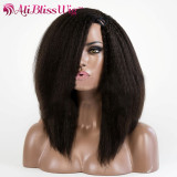 150 Density Italian Yaki U Part None Lace Wigs High Density Soft Virgin Remy Brazilian Glueless U Part Human Hair Wig