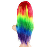HAIRJOY New Arrival Women's Cosplay My Little Pony Rainbow Dash Multi Color Heat Resistant Wig Free Shipping