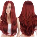 Synthetic Red Wig for Women Long Wavy Hair Wig African American Wig Heat Resistant Cheap Fake Hair Wine Red Lolita Wig