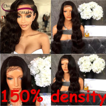 Unprocessed 150% Density Brazilian Full Lace Wigs Bleached Knots Virgin Human Hair Glueless Lace Front Wigs With Combs And Strap