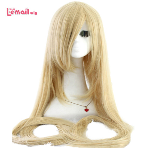 L-email wig 60inch 150cm Long Straight Beige Blonde Synthetic Hair Tangled Rapunzel Perucas Cosplay Wig