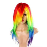 HAIRJOY New Arrival Women's Cosplay My Little Pony Rainbow Dash Multi Color Heat Resistant Wig Free Shipping
