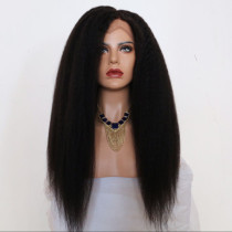 Kinky Straight Wig 8A Grade Brazilian Full lace Wigs Unprocessed Virgin Human Hair Wig With Baby Hair For Black Woman