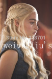 Wig cosplay Game of Thrones Daenerys Targaryen Jon Snow Cersei Lannister Long Wavy Blonde Wig with braid Anime Cosplay wig