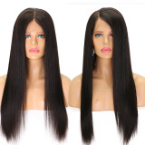 Brazilian Silky Straight Lace Front Human Hair Wigs 130 Density Glueless Full Lace Wig with Baby Hair Natural Hair Line