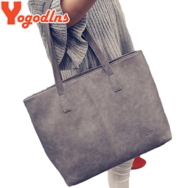 women bag 2017 fashion women leather handbag brief shoulder bags gray /black large capacity luxury handbags women bags design