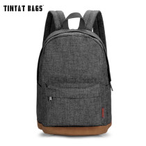 TINYAT Backpack Men Male Canvas College Student School Backpack Casual Rucksacks Laptop Backpacks Women Mochila T101 Gray