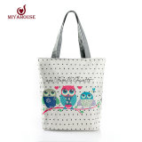 Floral And Owl Printed Women's Casual Tote Female Daily Use Female Shopping Bag Ladies Single Shoulder Handbag Simple Beach Bag