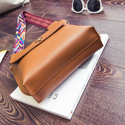 Classic Hot Sale Women Leather Mini Shoulder bags Simple Flap Sling Crossbody Messenger Bags Colorful Wide Strap Handbag Purses