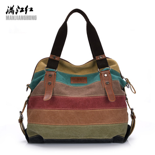 Fashion Canvas Bag Brand Women Handbags Patchwork Casual Women Shoulder Bags Female Messenger Bag Ladies 2017 Spring Purse Pouch