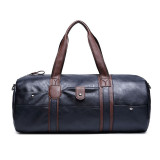 high quality brand men leather travel bag men's vintage duffel bag large capacity bag shoulder strap tote