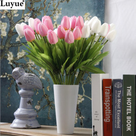 31pcs/lot Tulip Artificial Flower PU artificial bouquet Real touch flowers For Home Wedding decorative flowers & wreaths
