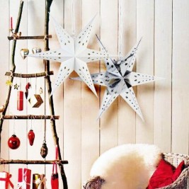 1pc Paper Star Lantern with 6 Angle Window Decor Pretty Paper Ornaments Wedding Birthday Showers Nursary Christmas Tree Decor