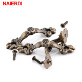 NAIERDI 10pcs Box Handle 43*10MM Zinc Alloy Knobs Arch Tracery Bronze Tone For Drawer Wooden Jewelry Box Furniture Hardware