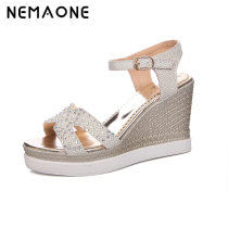NEMAONE 2017 New Summer sandals tide waterproof joker students Shoes wedges with thick bottom female Sandals tidal flat cake