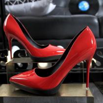 Women Pointed Toe High-Heeled Shoes Patent Leather Women's Red Wedding Shoes sy-1556