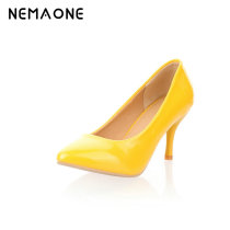 NEMAONE Women Elegant Classic Party Super High Heels Pumps 2017 Breathable Flock Pointed Toe Shallow Thin Heels Shoes